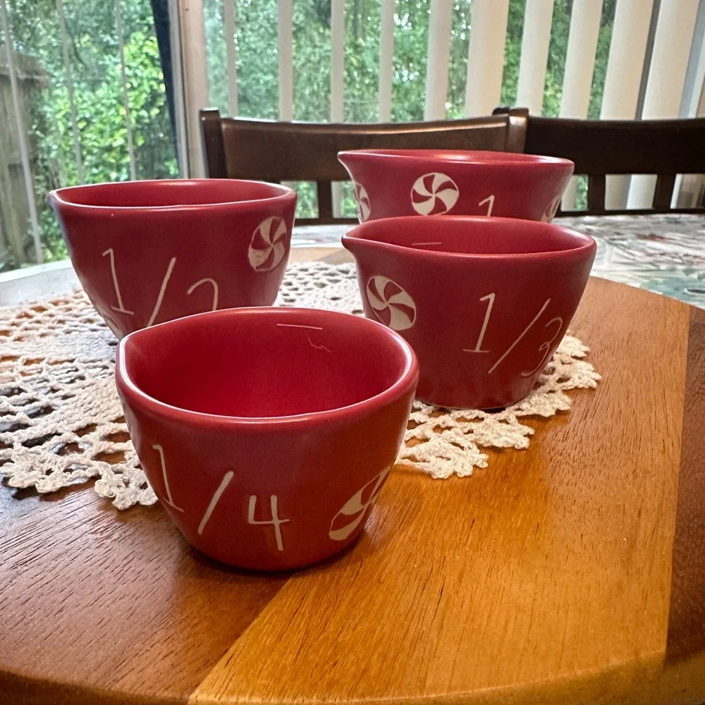🛑SOLD‼️ceramic Christmas peppermint’s candy measuring cups - Picture 4 of 7